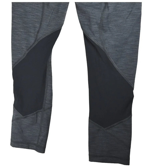 Lululemon Pace Rival Crop Leggings Heathered Grey Black Size 4 Running Yoga - Picture 4 of 7
